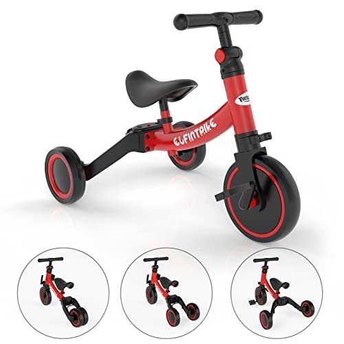 PLEKER 3 en 1 Tricycle Vélo Enfant,Tricycle bébé évolutif 1-3